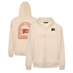 Philadelphia Flyers Levelwear Uphill Stained Glass Full-Zip Hoodie Jacket - Khaki - NHL