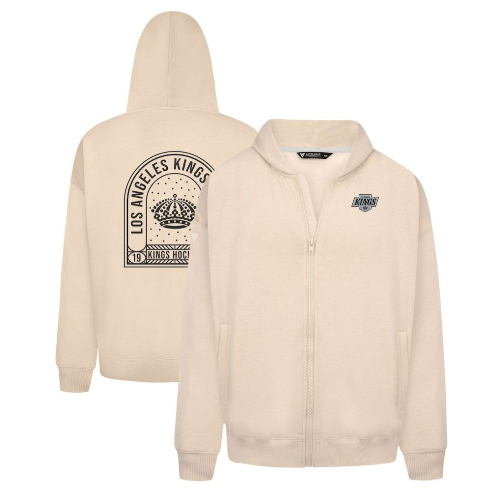 Los Angeles Kings Levelwear Uphill Stained Glass Full-Zip Hoodie Jacket - Khaki - NHL