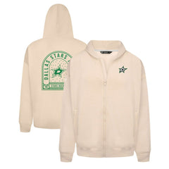 Dallas Stars Levelwear Uphill Stained Glass Full-Zip Hoodie Jacket - Khaki - NHL