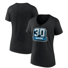 Carolina Panthers Women's 30th Anniversary V-Neck T-Shirt Black | NFL
