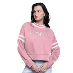 Dallas Cowboys Starter Women's Power Play Cropped Pullover Sweatshirt Pink | NFL