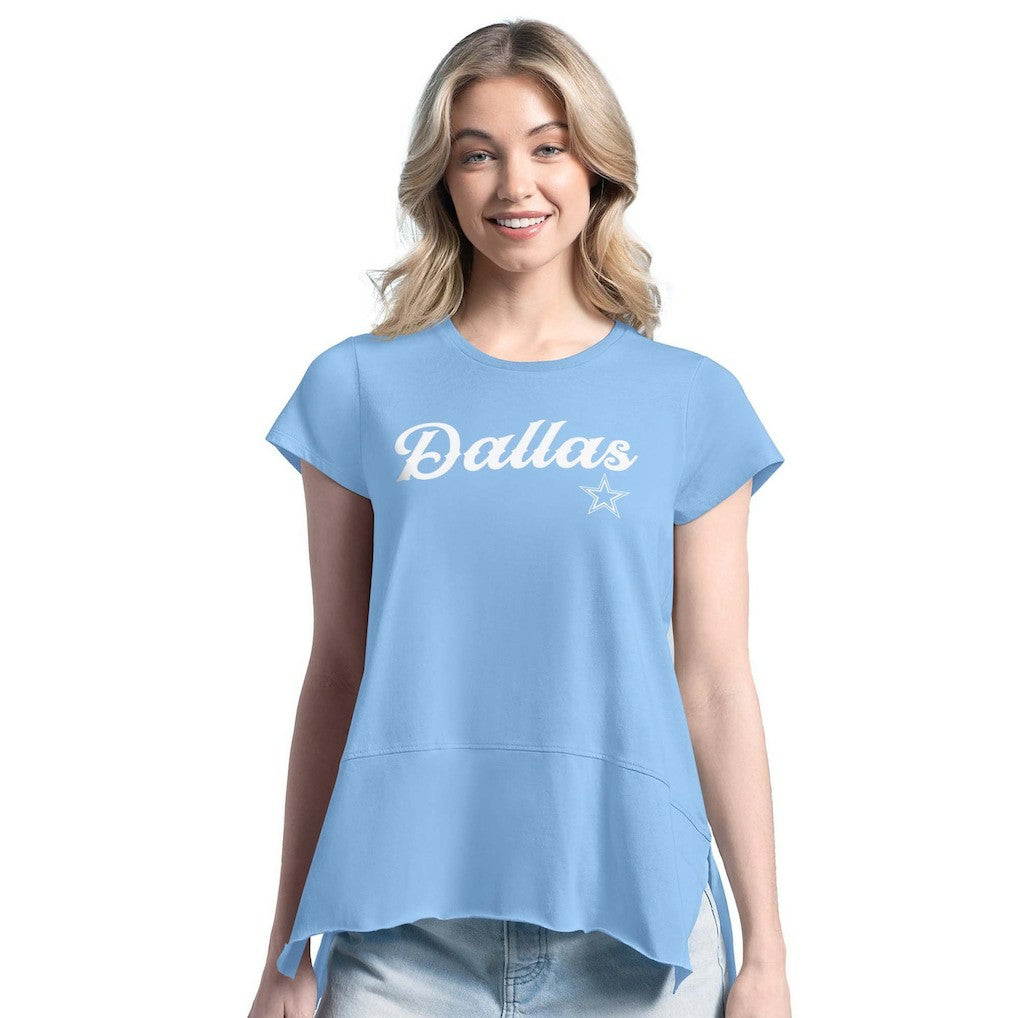Dallas Cowboys Margaritaville Women's Gametime Is Paradise T-Shirt Light Blue | NFL