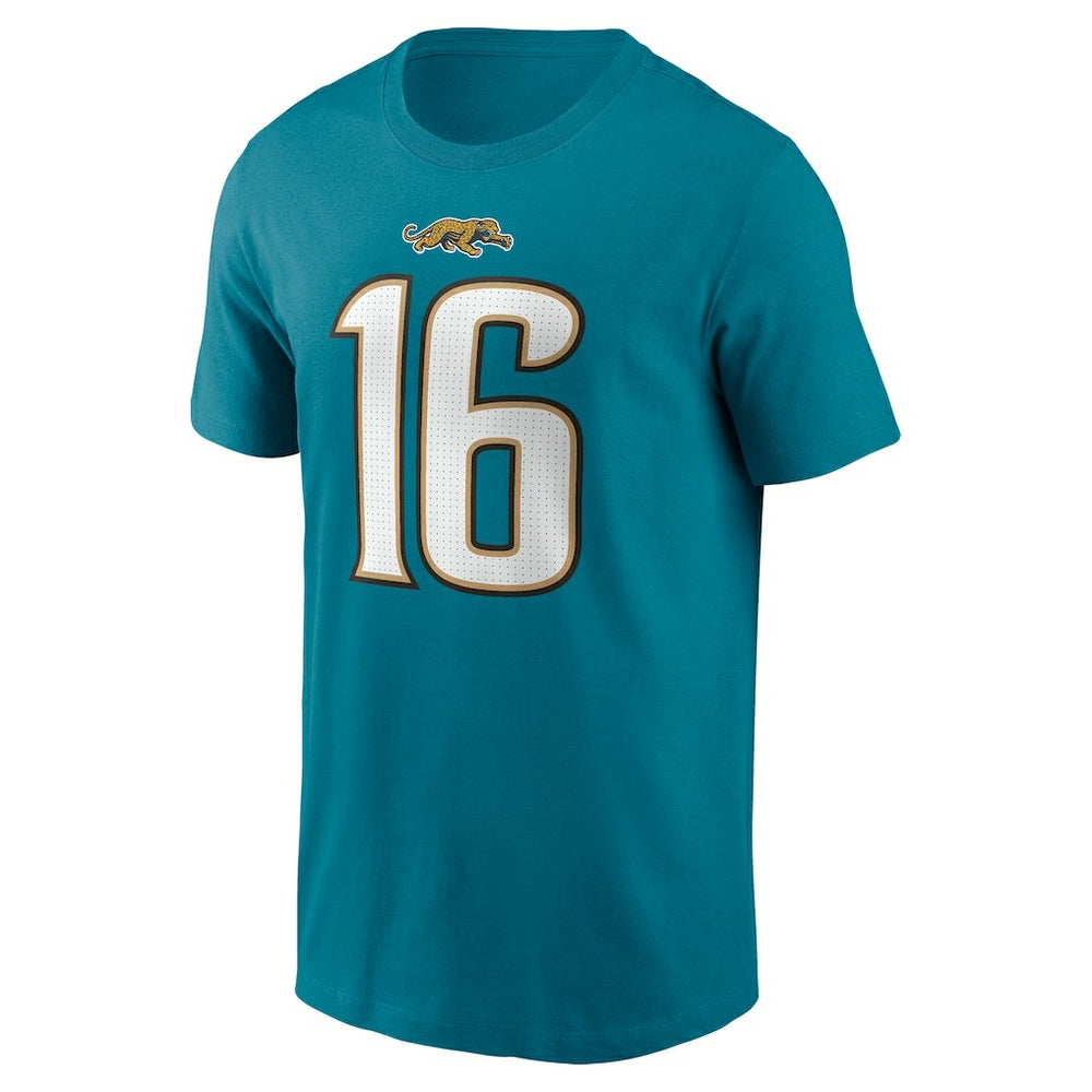 Trevor Lawrence Jacksonville Jaguars Throwback Name & Number T-Shirt Teal | Nike for Sale