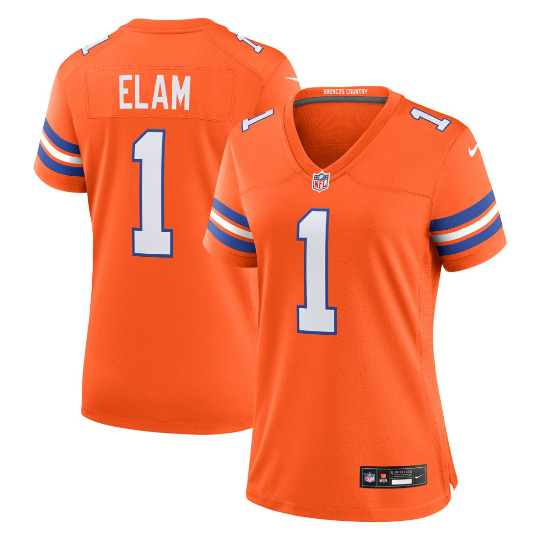 Jason Elam Denver Broncos Women's Mile High Collection 1977 Throwback Retired Player Game Jersey Orange | Nike for Sale