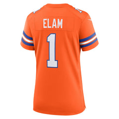 Jason Elam Denver Broncos Women's Mile High Collection 1977 Throwback Retired Player Game Jersey Orange | Nike for Sale