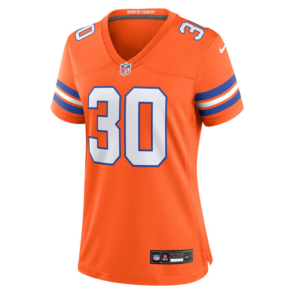 Terrell Davis Denver Broncos Women's Mile High Collection 1977 Throwback Retired Player Game Jersey Orange | Nike for Sale