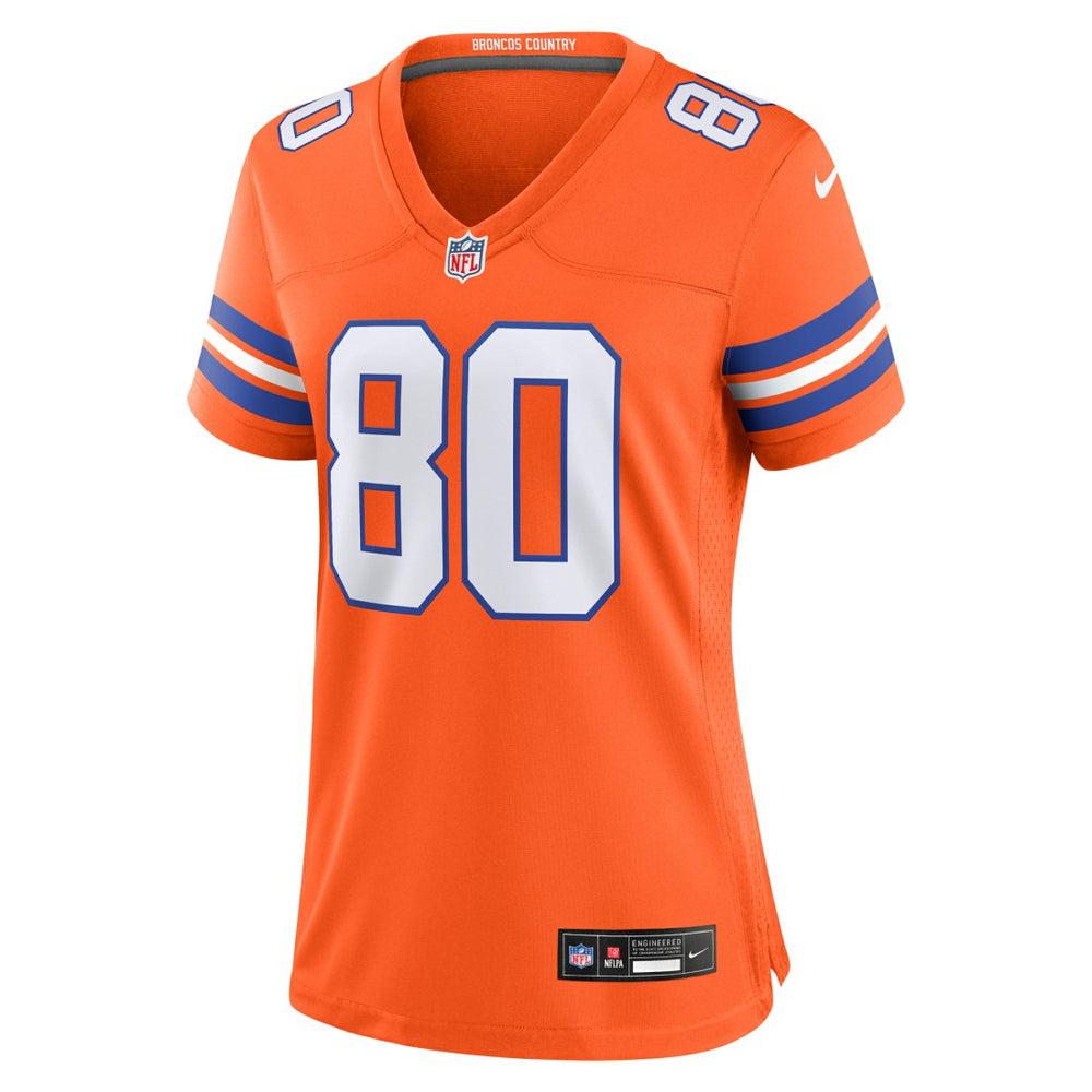 Rod Smith Denver Broncos Women's Mile High Collection 1977 Throwback Retired Player Game Jersey Orange | Nike for Sale
