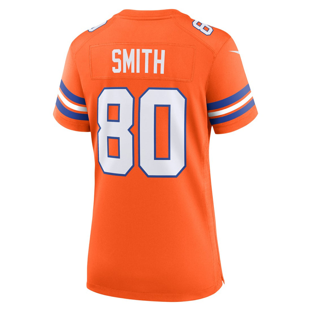 Rod Smith Denver Broncos Women's Mile High Collection 1977 Throwback Retired Player Game Jersey Orange | Nike for Sale