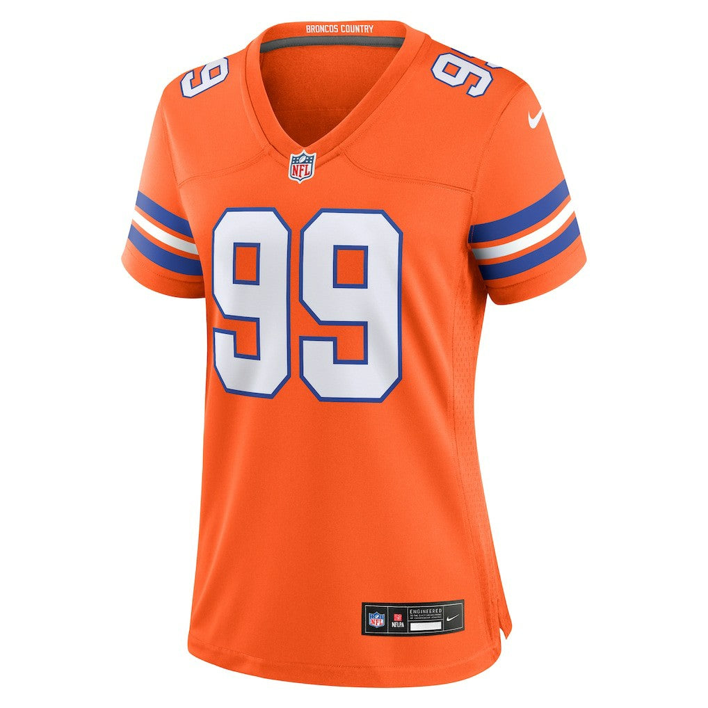 Zach Allen Denver Broncos Women's Mile High Collection 1977 Throwback Player Game Jersey Orange | Nike for Sale