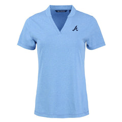 Atlanta Braves Cutter & Buck Women's Forge Stretch Blade DryTec V-Neck Polo - MLB