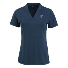 Texas Rangers Cutter & Buck Women's Forge Stretch Blade DryTec V-Neck Polo - MLB