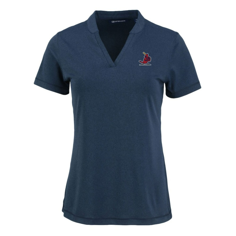 St. Louis Cardinals Cutter & Buck Women's Forge Stretch Blade DryTec V-Neck Polo - MLB