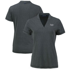 Tampa Bay Rays Cutter & Buck Women's Forge Stretch Blade DryTec V-Neck Polo - MLB