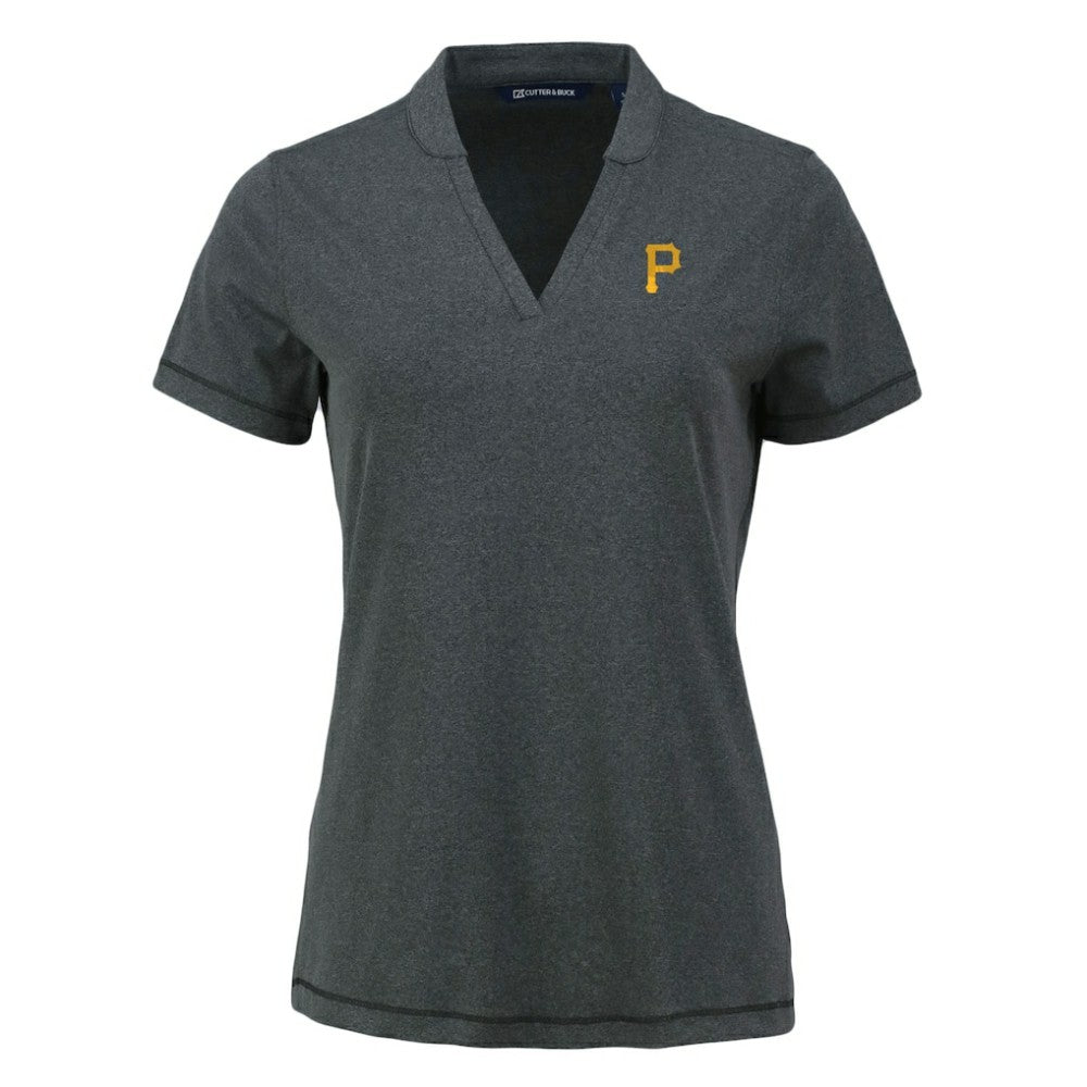 Pittsburgh Pirates Cutter & Buck Women's Forge Stretch Blade DryTec V-Neck Polo - MLB