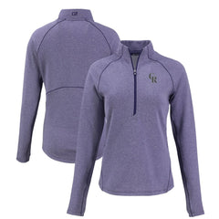 Colorado Rockies Cutter & Buck Women's Peshastin Eco Fleece Recycled Raglan Half-Zip Top - MLB