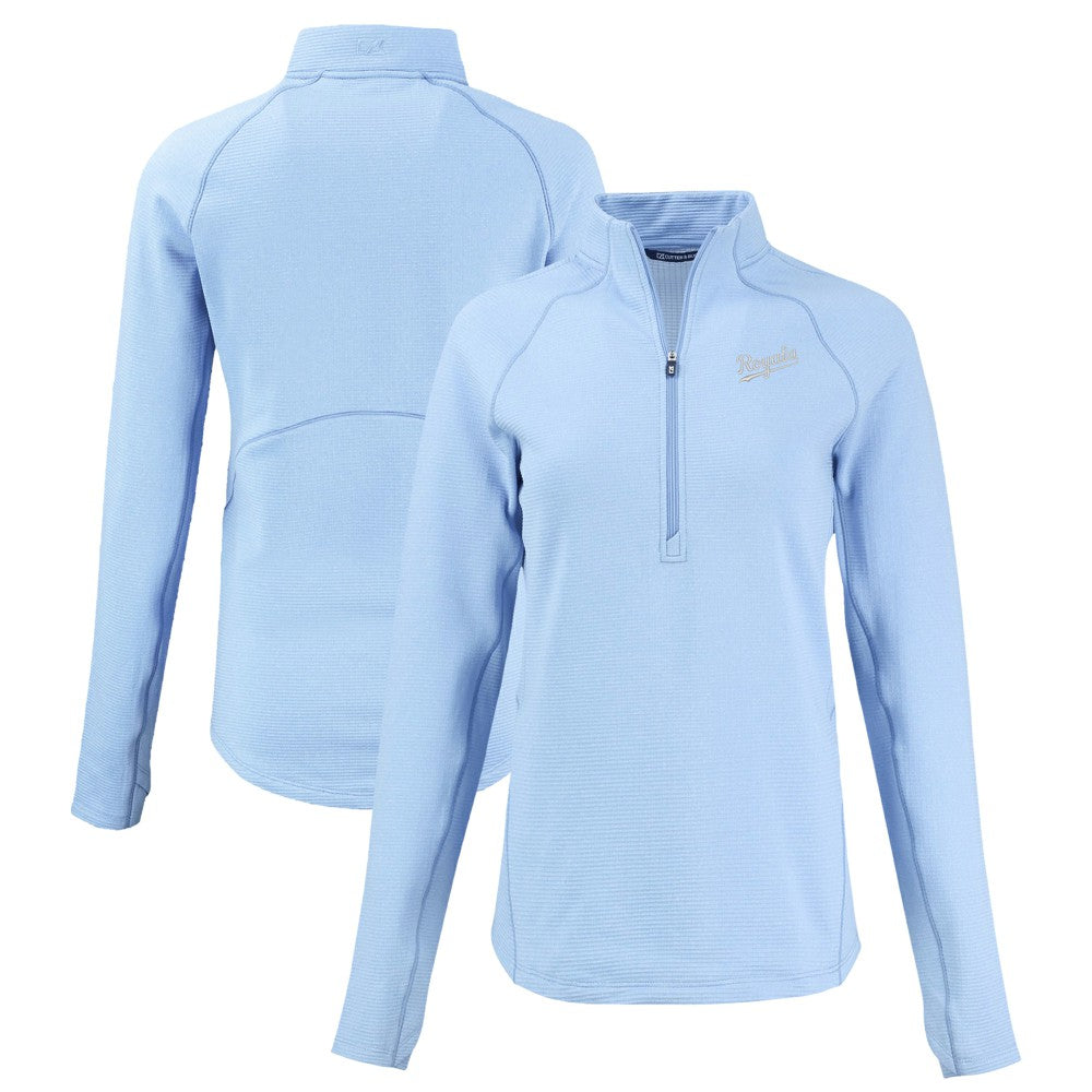 Kansas City Royals Cutter & Buck Women's Peshastin Eco Fleece Recycled Raglan Half-Zip Top - MLB