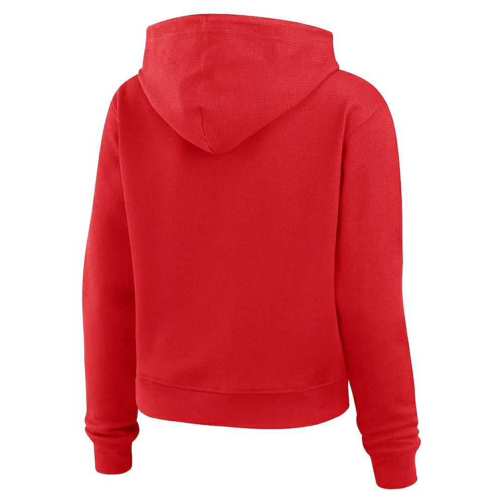 Atlanta Falcons WEAR by Erin Andrews Women's Plus Size Waffle Hoodie Pullover Top Red | NFL
