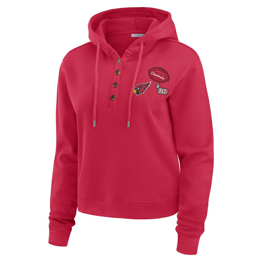 Arizona Cardinals WEAR by Erin Andrews Women's Plus Size Waffle Hoodie Pullover Top Cardinal | NFL