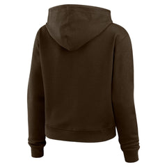 Cleveland Browns WEAR by Erin Andrews Women's Plus Size Waffle Hoodie Pullover Top Brown | NFL