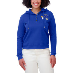 Los Angeles Rams WEAR by Erin Andrews Women's Plus Size Waffle Hoodie Pullover Top Royal | NFL