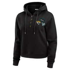 Jacksonville Jaguars WEAR by Erin Andrews Women's Plus Size Waffle Hoodie Pullover Top Black | NFL