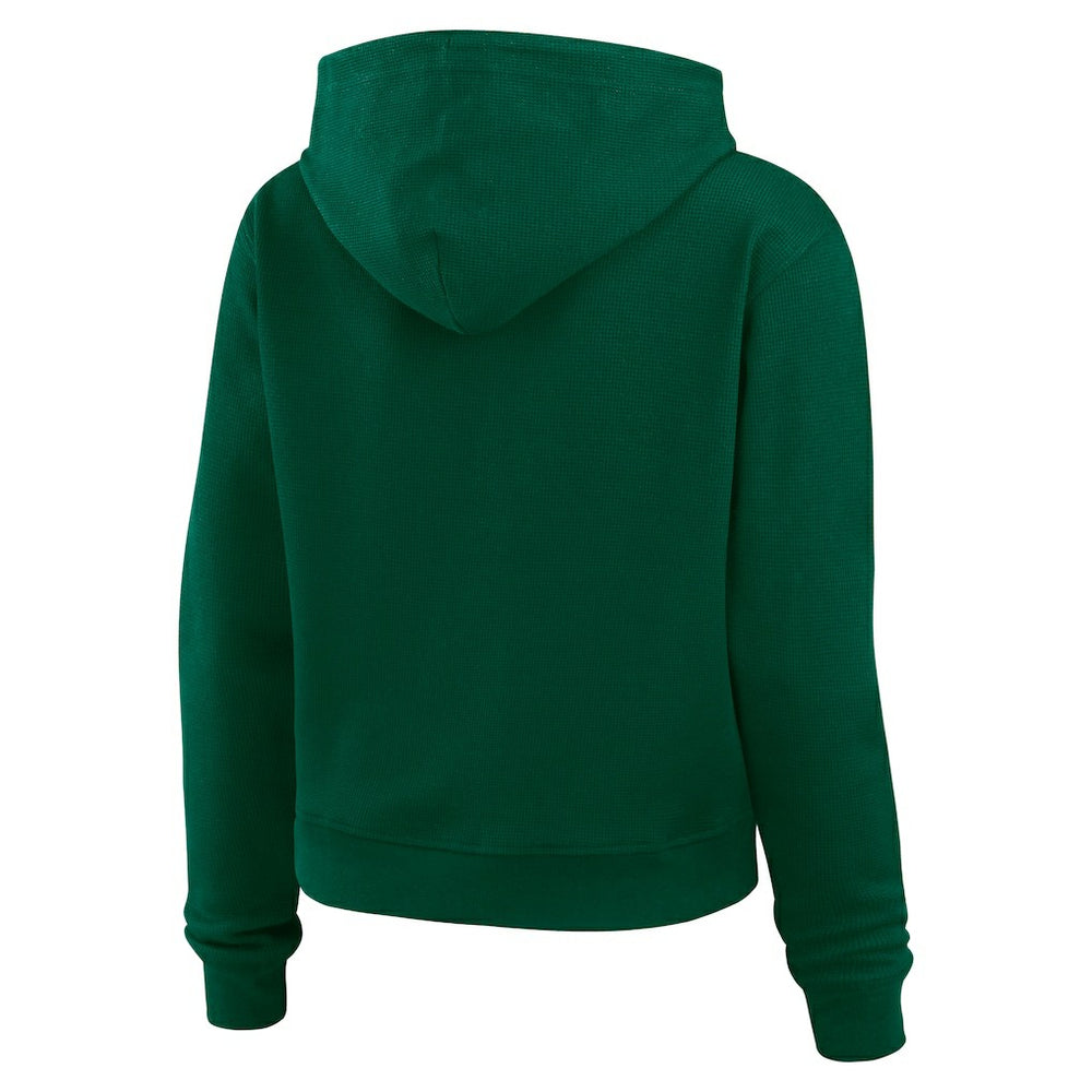 New York Jets WEAR by Erin Andrews Women's Plus Size Waffle Hoodie Pullover Top Green | NFL