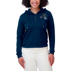 Dallas Cowboys WEAR by Erin Andrews Women's Plus Size Waffle Hoodie Pullover Top Navy | NFL