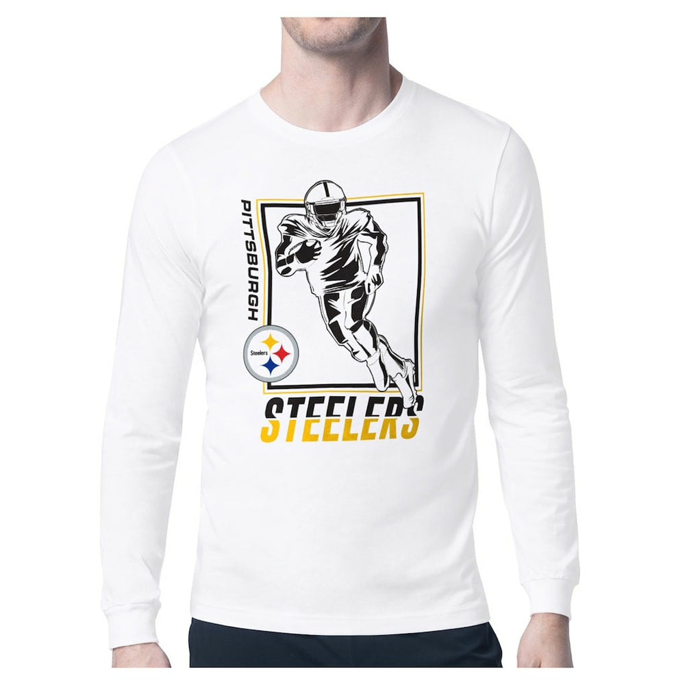 Pittsburgh Steelers Starter Player Grid Graphic Long Sleeve T-Shirt White | NFL