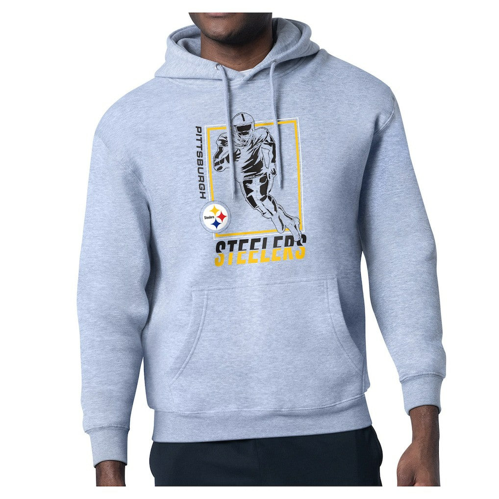 Pittsburgh Steelers Starter Player Grid Pullover Hoodie Heather Gray | NFL