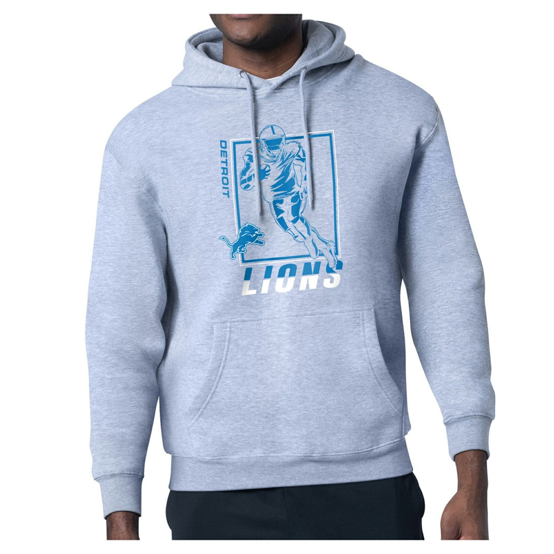 Detroit Lions Starter Player Grid Pullover Hoodie Heather Gray | NFL