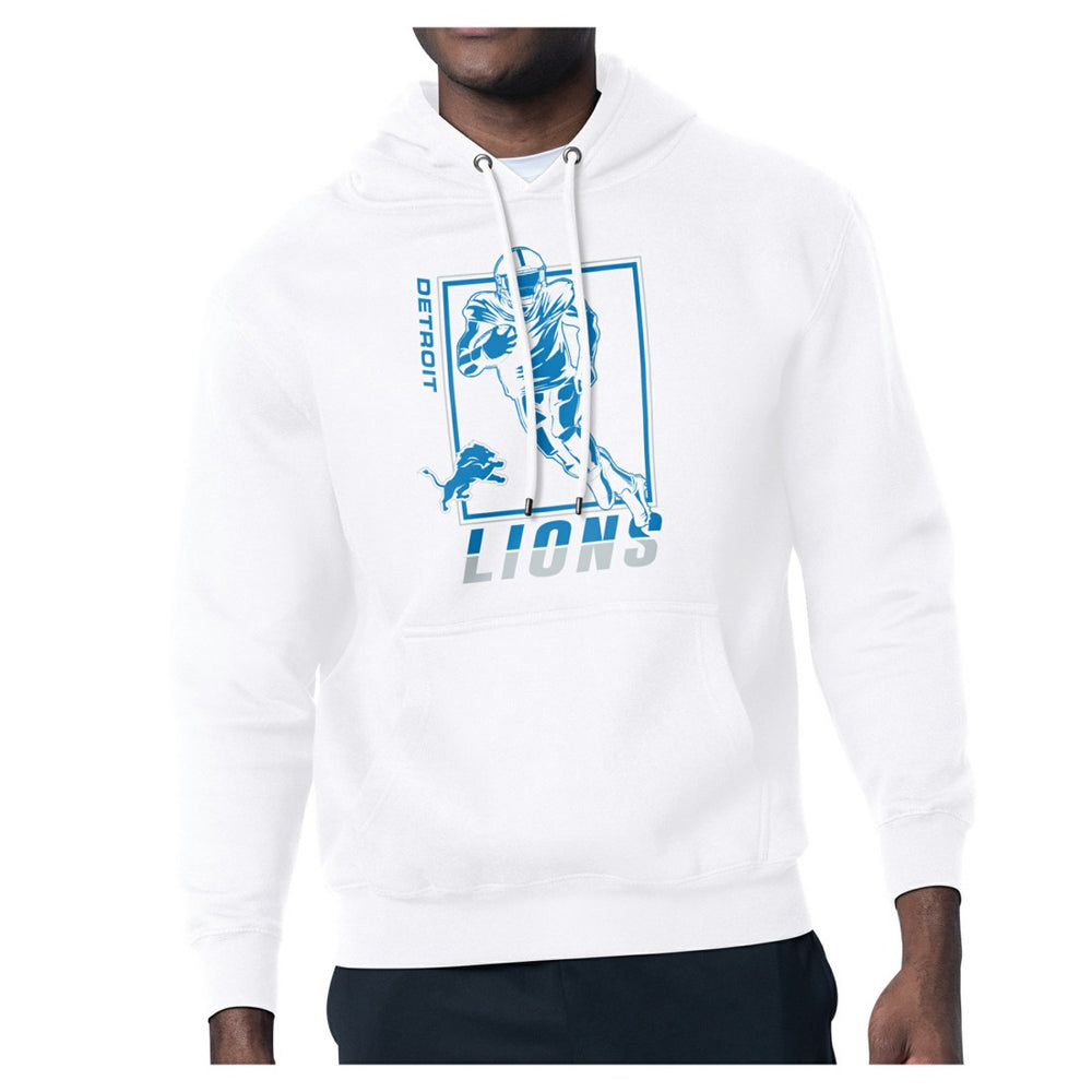 Detroit Lions Starter Player Grid Pullover Hoodie White | NFL