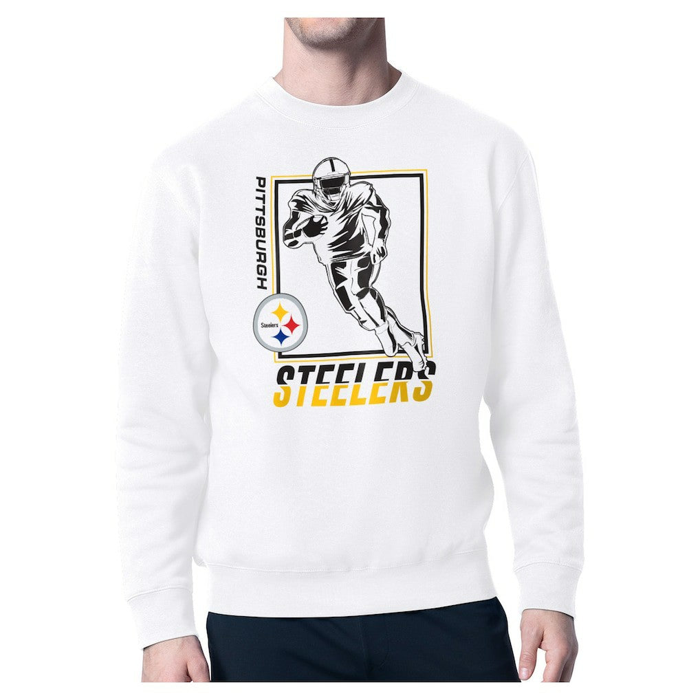 Pittsburgh Steelers Starter Player Grid Pullover Sweatshirt White | NFL