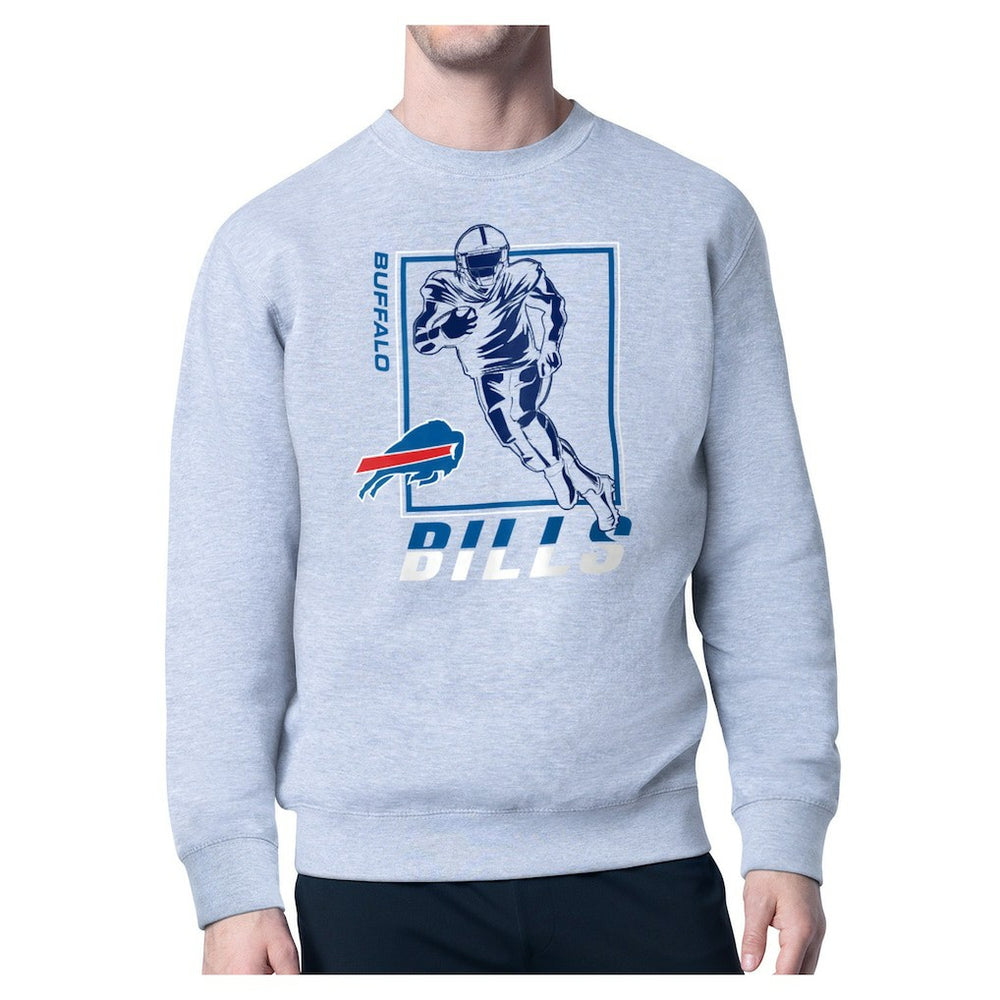 Buffalo Bills Starter Player Grid Pullover Sweatshirt Heather Gray | NFL