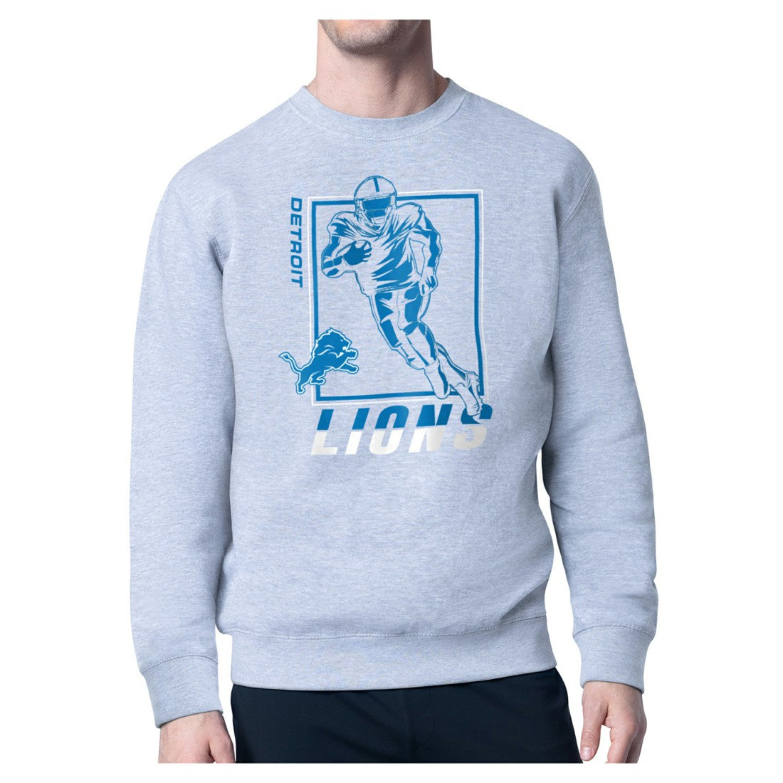 Detroit Lions Starter Player Grid Pullover Sweatshirt Heather Gray | NFL