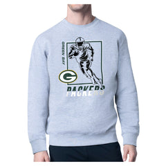 Green Bay Packers Starter Player Grid Pullover Sweatshirt Heather Gray | NFL