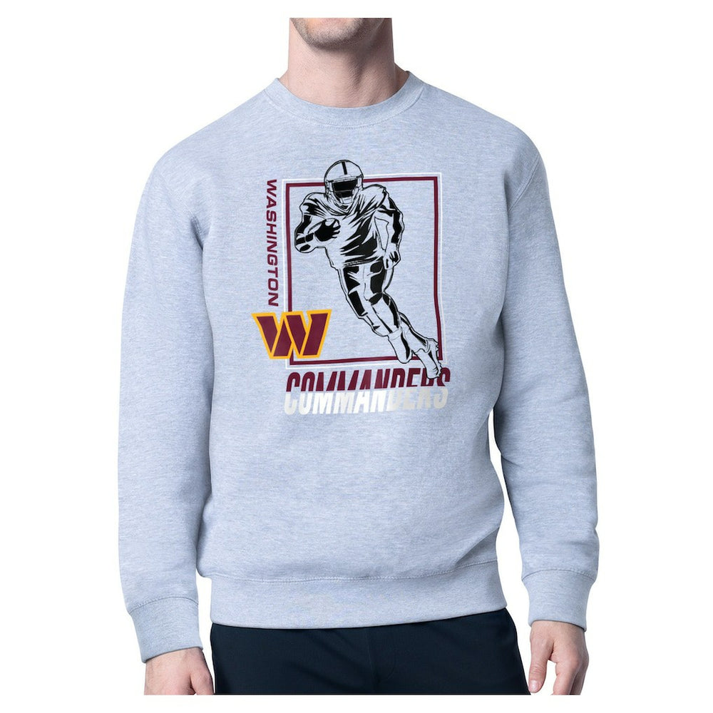 Washington Commanders Starter Player Grid Pullover Sweatshirt Heather Gray | NFL