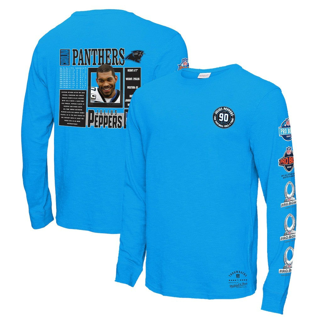 Julius Peppers Carolina Panthers Pro Bowl Long Sleeve T-Shirt – Blue | Mitchell & Ness