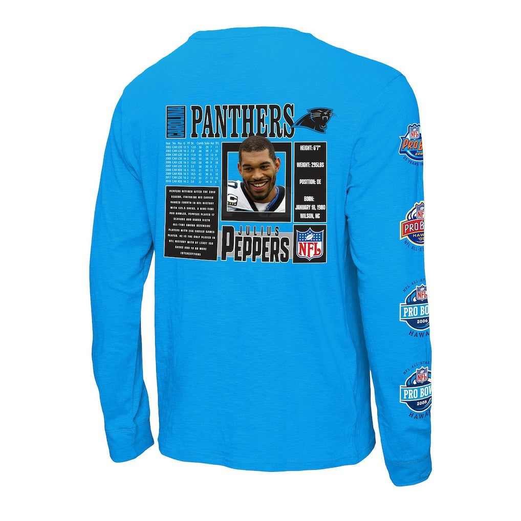 Julius Peppers Carolina Panthers Pro Bowl Long Sleeve T-Shirt – Blue | Mitchell & Ness