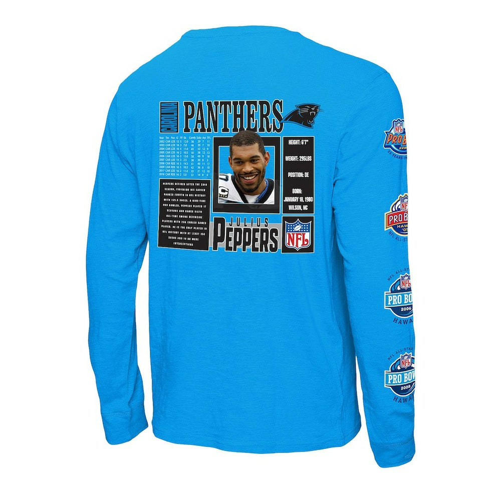 Julius Peppers Carolina Panthers Pro Bowl Long Sleeve T-Shirt – Blue | Mitchell & Ness