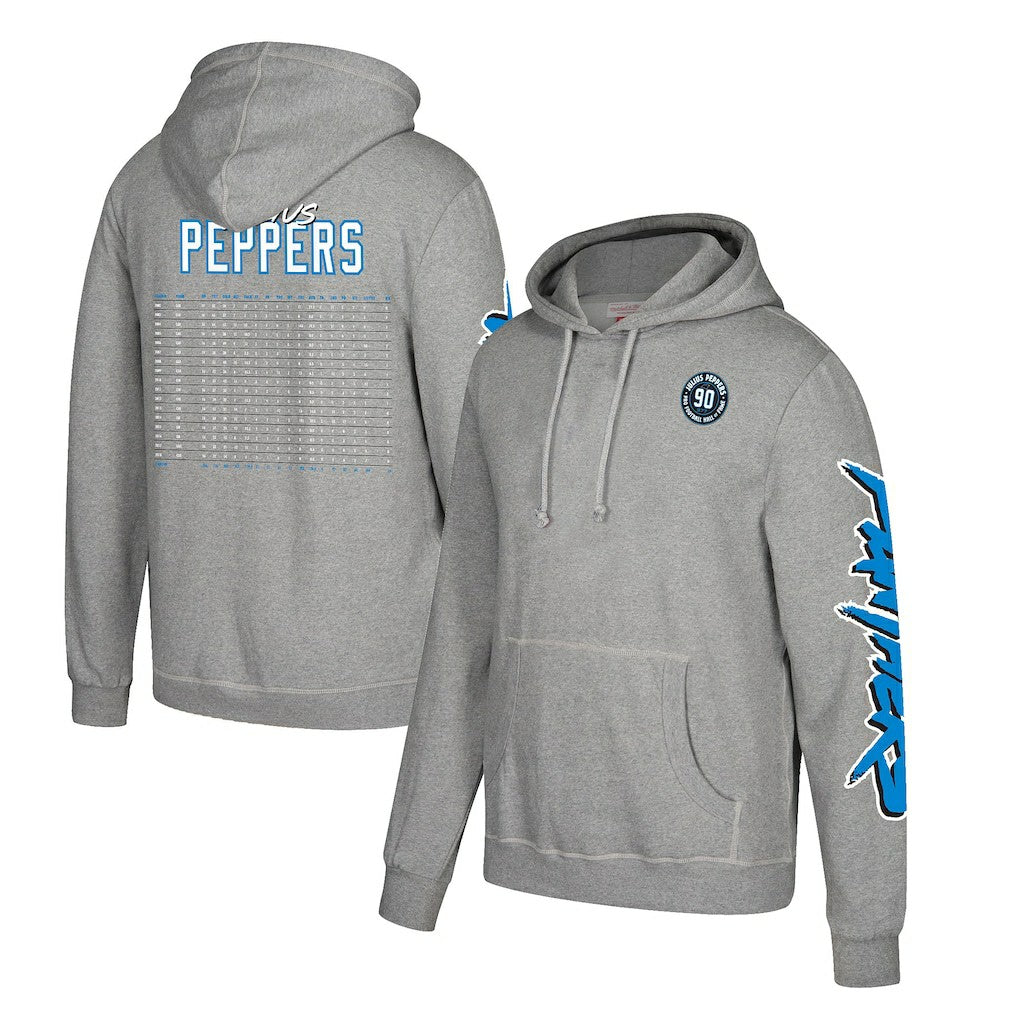 Julius Peppers Carolina Panthers Name & Number Pullover Hoodie – Heather Gray | Mitchell & Ness