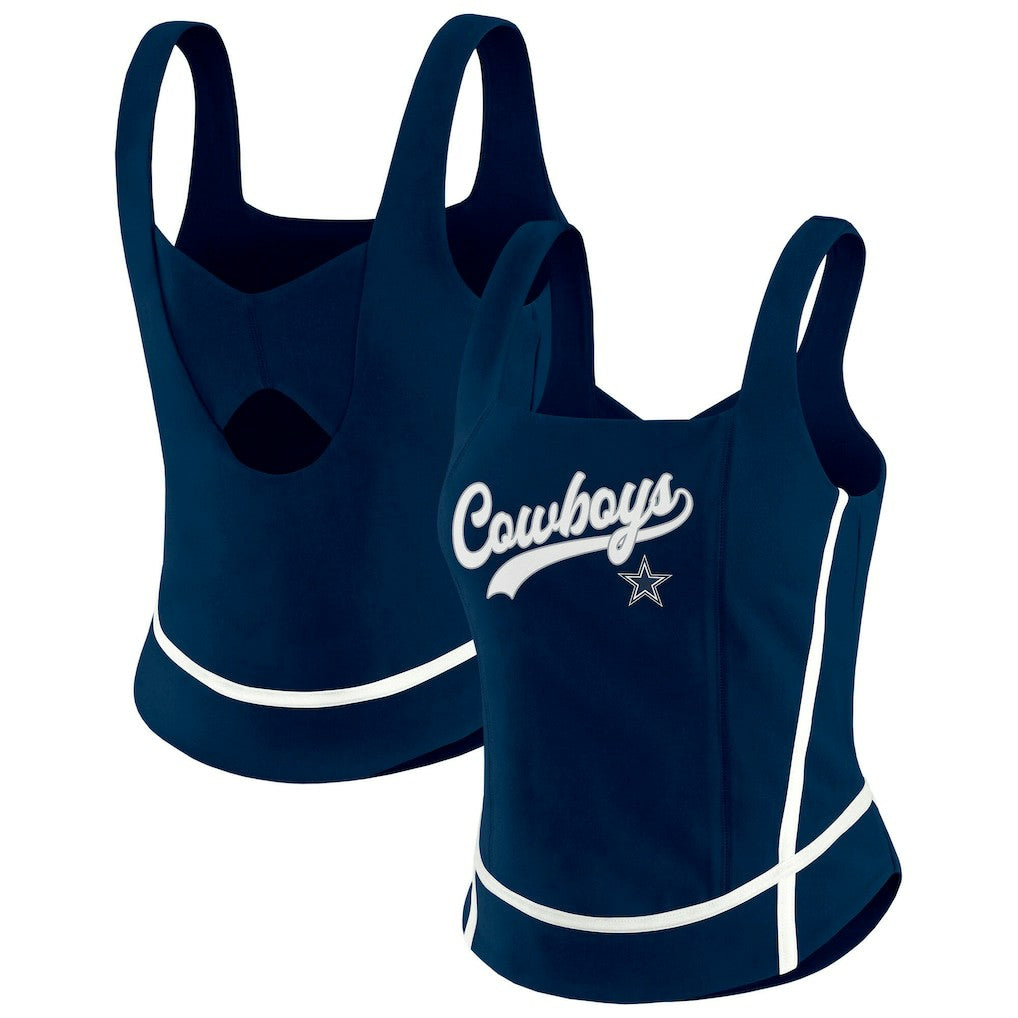 Dallas Cowboys WEAR by Erin Andrews Women's Square Neck Tank Top Navy | NFL