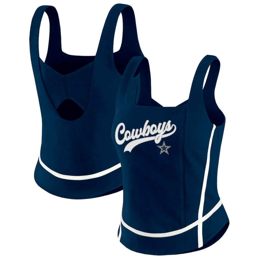 Dallas Cowboys WEAR by Erin Andrews Women's Square Neck Tank Top Navy | NFL