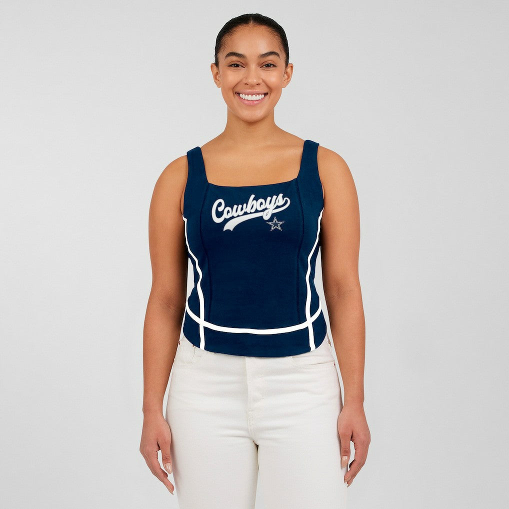 Dallas Cowboys WEAR by Erin Andrews Women's Square Neck Tank Top Navy | NFL