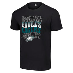 Philadelphia Eagles Starter Four Team Name Logo T-Shirt Black | NFL