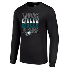 Philadelphia Eagles Starter Team Name Graphic Long Sleeve T-Shirt Black | NFL