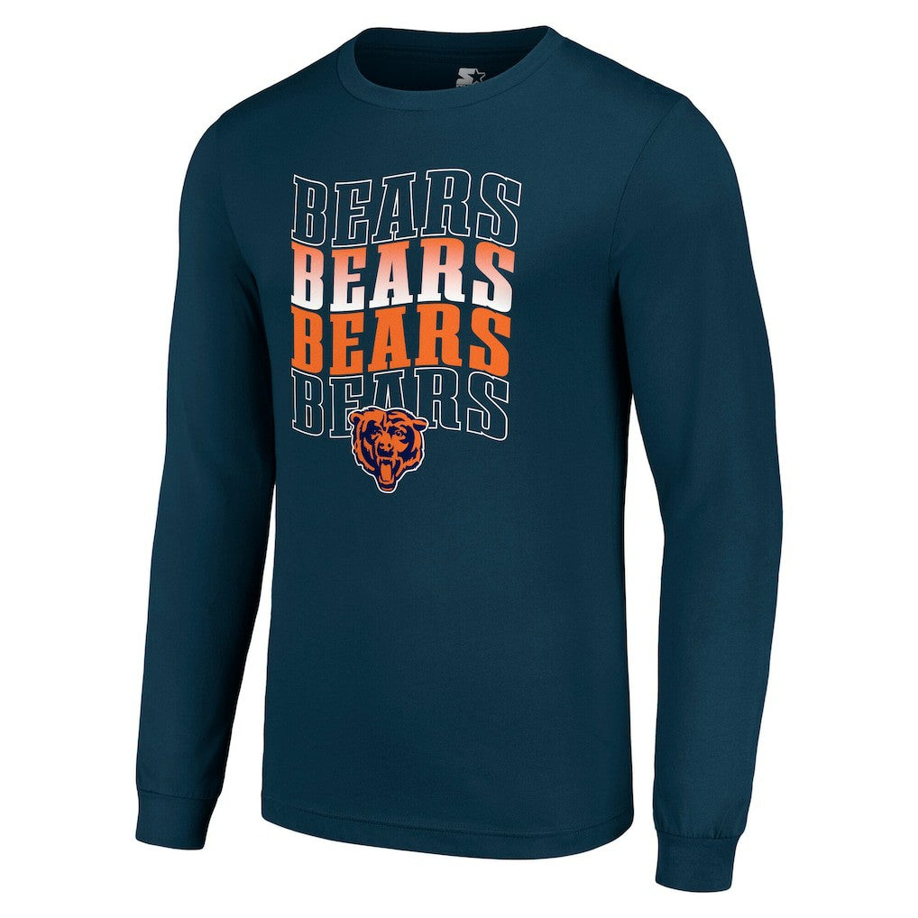 Chicago Bears Starter Team Name Graphic Long Sleeve T-Shirt Navy | NFL