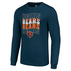 Chicago Bears Starter Team Name Graphic Long Sleeve T-Shirt Navy | NFL