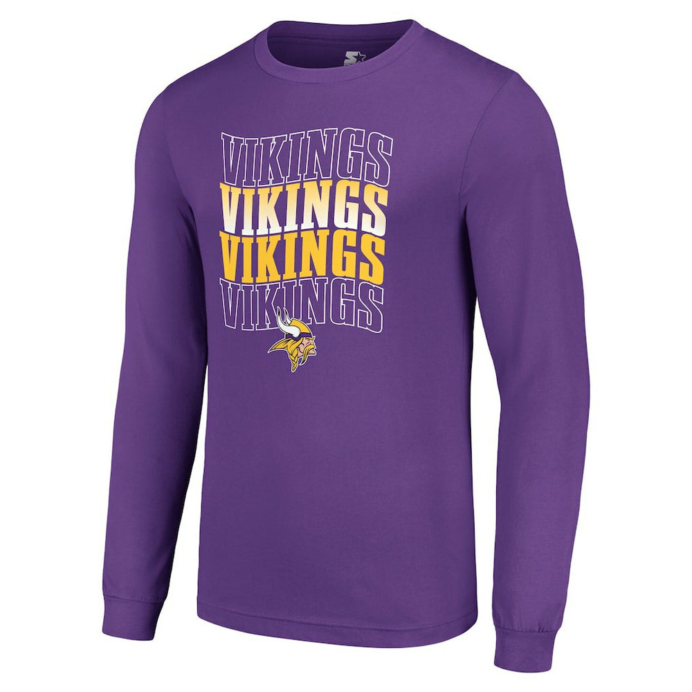 Minnesota Vikings Starter Team Name Graphic Long Sleeve T-Shirt Purple | NFL