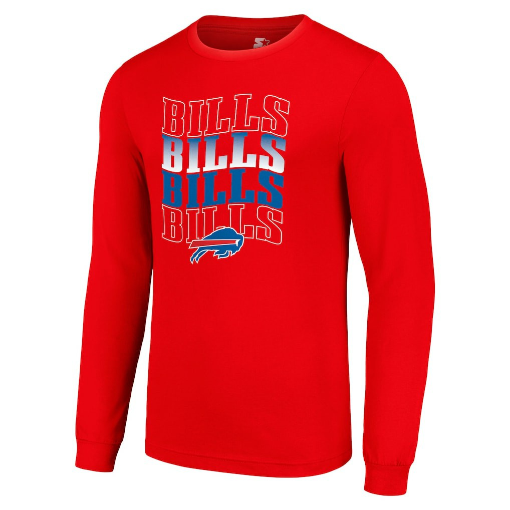 Buffalo Bills Starter Team Name Graphic Long Sleeve T-Shirt Red | NFL