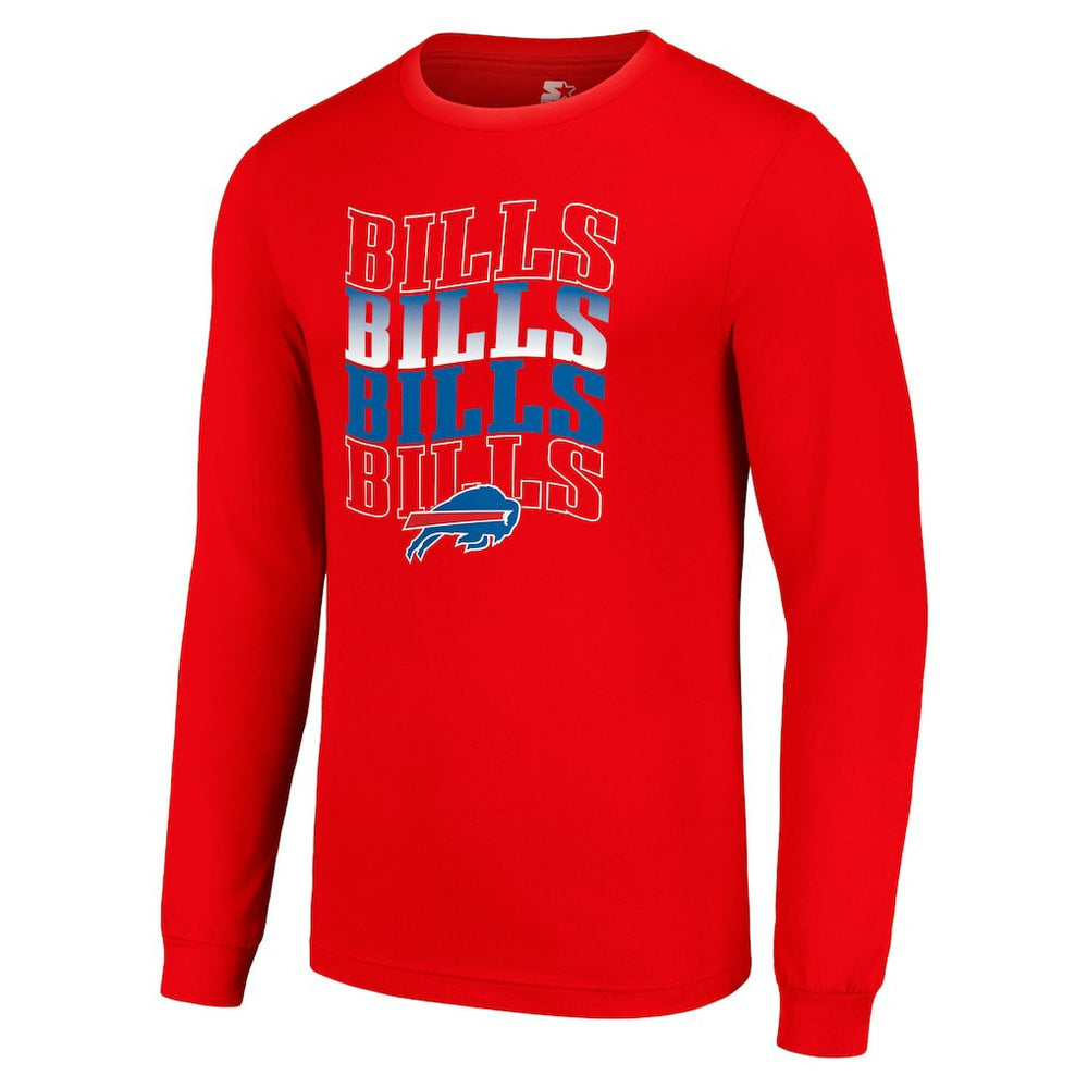 Buffalo Bills Starter Team Name Graphic Long Sleeve T-Shirt Red | NFL